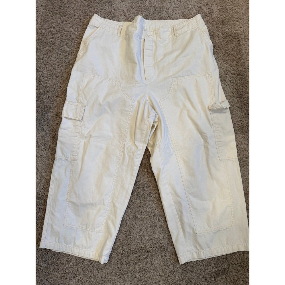 Women’s Plus White Universal Thread Barrel Leg Pants-Size 18